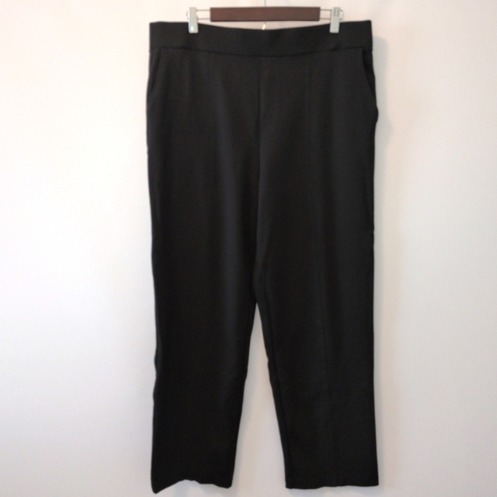 Matty M Ponte Knit Pants Women XXL Black Stretch Pull On‎ Trousers Work Office